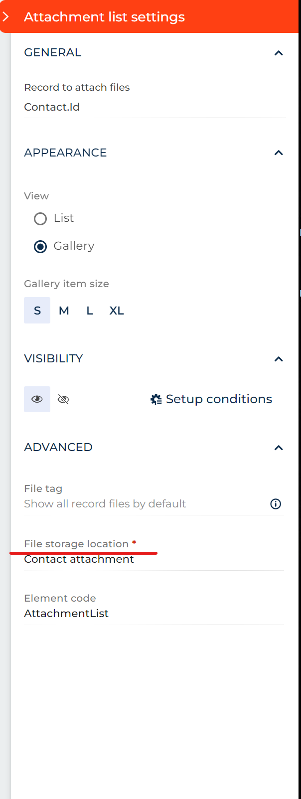 File storage location community creatio